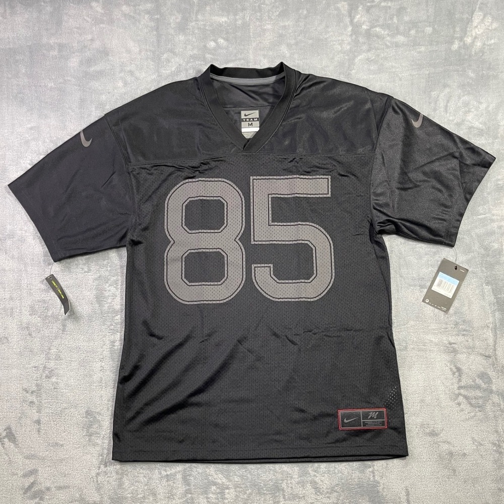Nike Team Football Jersey Mens Medium Black Grey Atlanta 85 AO1253-010 NWT